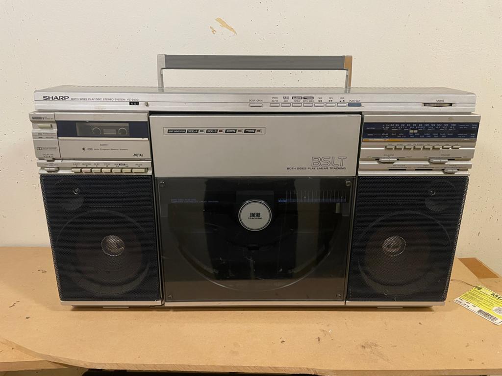 Sharp VZ2500 boombox/gettoblaster met verticale platenspeler, Audio, Tv en Foto, Stereo-sets, Gebruikt, Draagbaar, Sharp, Ophalen