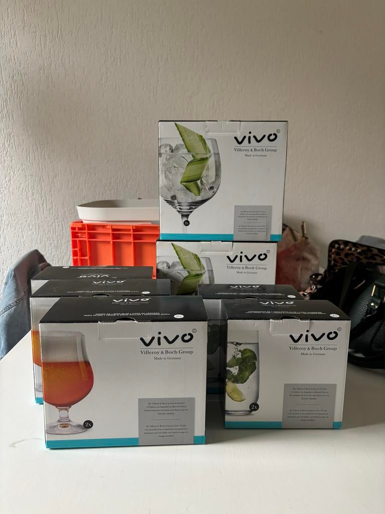 Vivo Villeroy & Boch Glazen - Diverse Soorten, Ophalen, Zo goed als nieuw