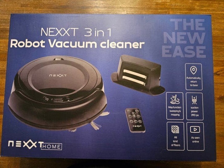 Nexxt 3-in-1 Robotstofzuiger met dweilfunctie, Witgoed en Apparatuur, Ophalen of Verzenden, Nieuw, Dweilfunctie, Robotstofzuiger