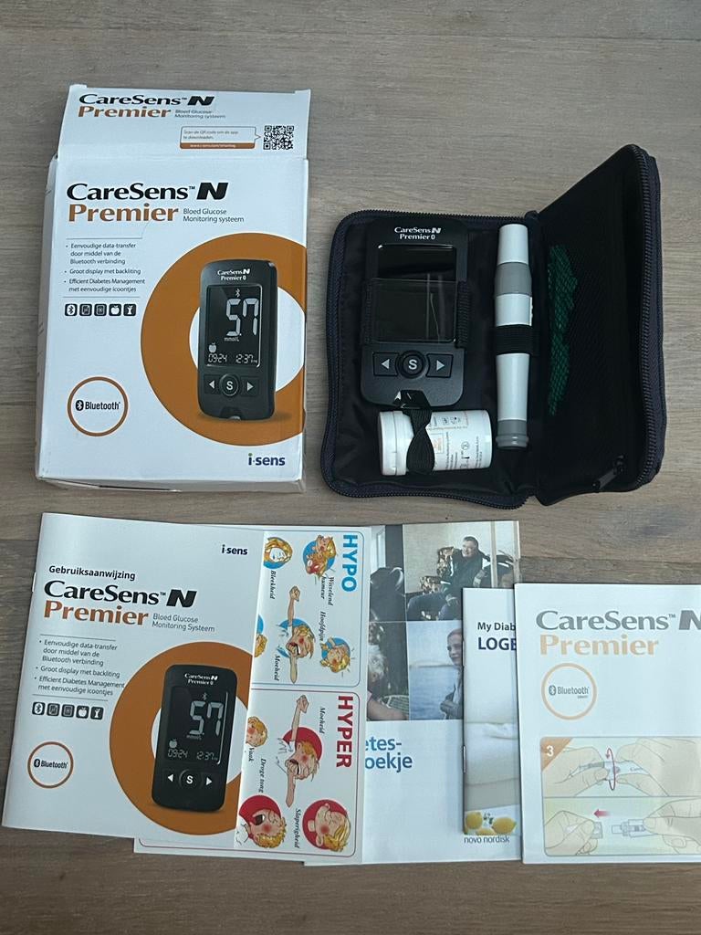 CareSens Premier bloedglucose meter systeem + etui, Sport en Fitness, Gezondheidsproducten en Wellness, Zo goed als nieuw, Overige typen