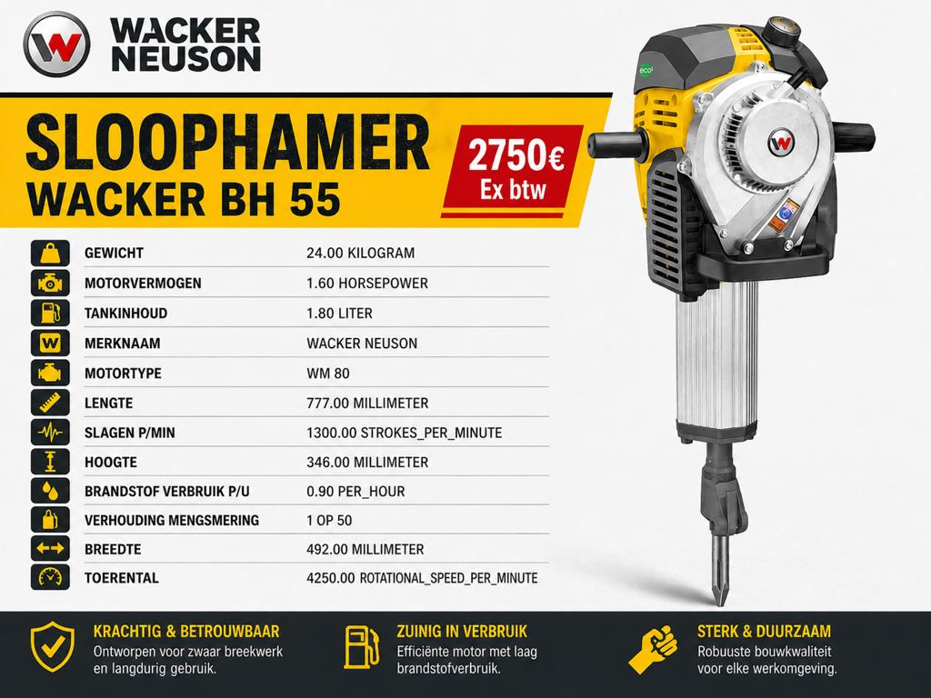 Sloophammer wacker neuson, Ophalen, Nieuw