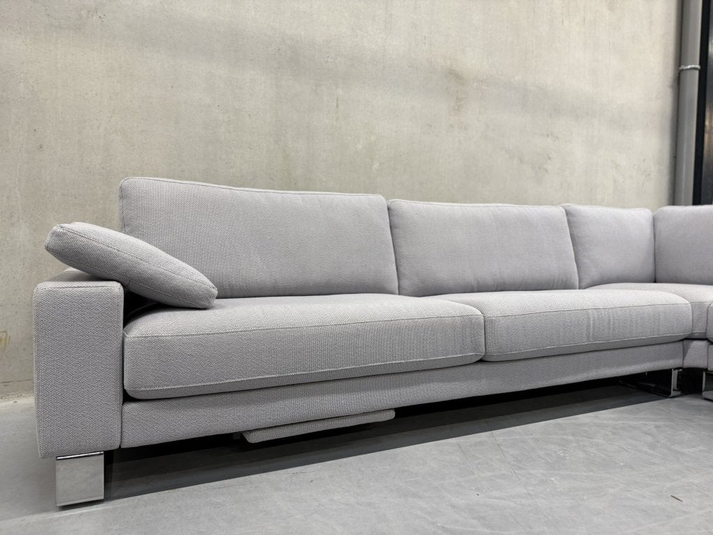 Showmodel Rolf Benz Ego Hoekbank blauw stof Design bank 328, Huis en Inrichting, Banken | Bankstellen, Hoekbank, Ophalen of Verzenden