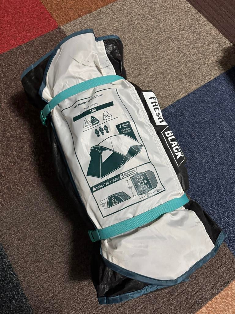 Quechua Fresh & Black Tent 100 XL - 3 persoons, Ophalen of Verzenden, Zo goed als nieuw, Tot en met 3