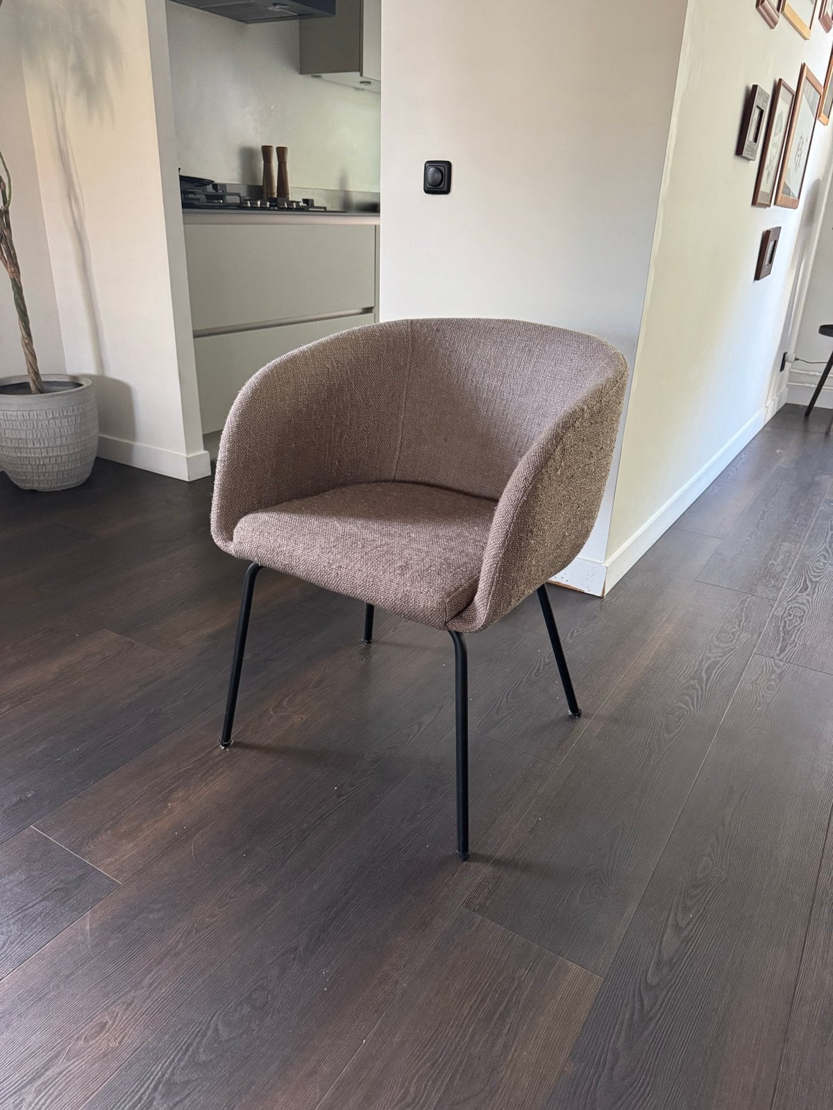 Taupe eetkamer stoelen karwei, Ophalen, Gebruikt, Bruin, Stof