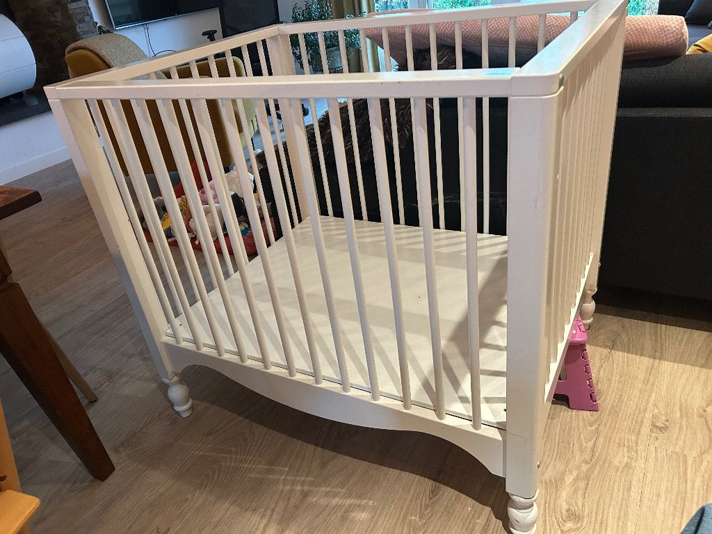 Bopita babybox belle wit, Ophalen, Gebruikt, Rechthoekig, In hoogte verstelbaar