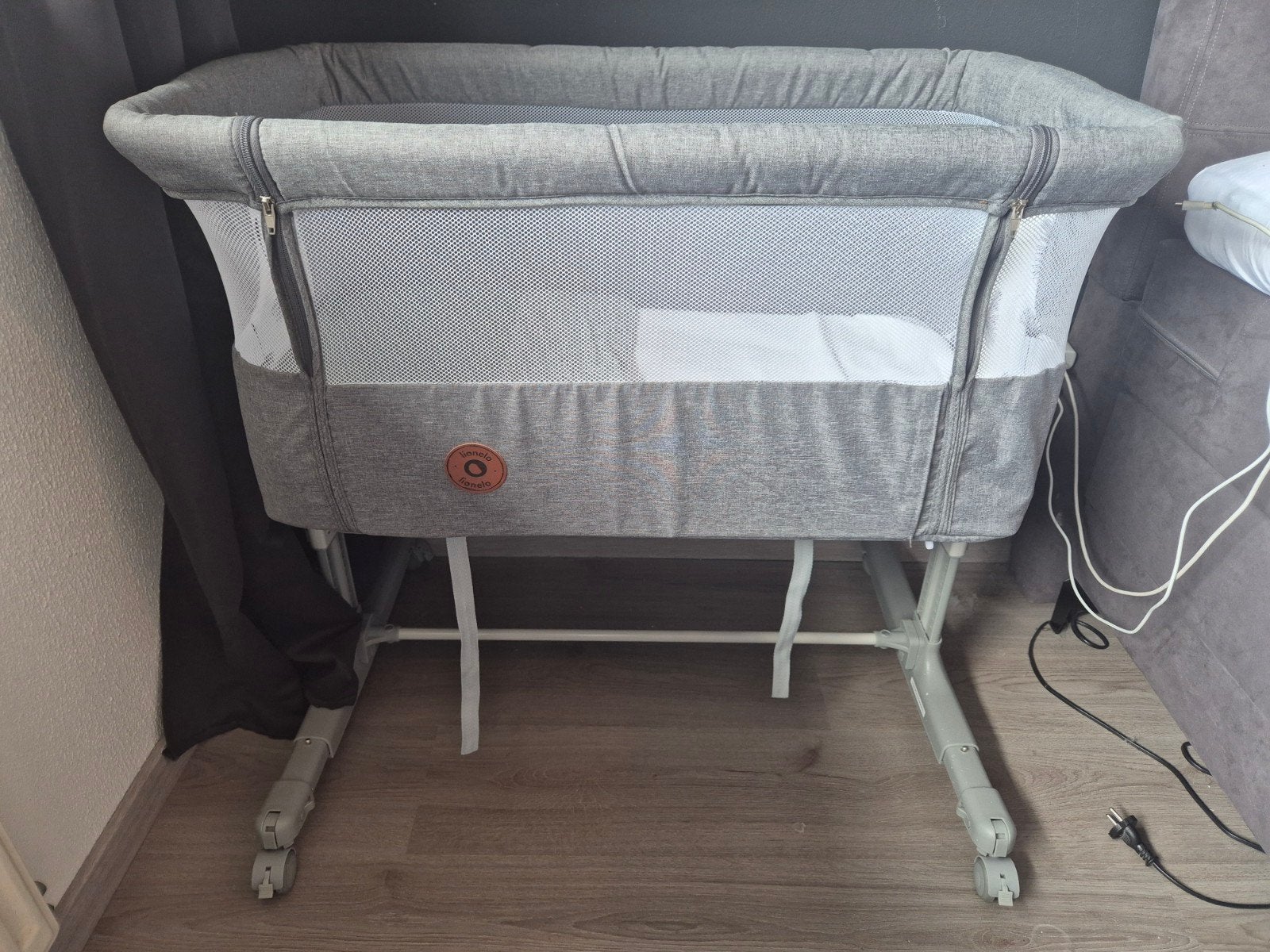 Lionelo co sleeper grijs, Kinderen en Baby's, Babywiegjes en Ledikanten, Ophalen, Zo goed als nieuw, Wieg