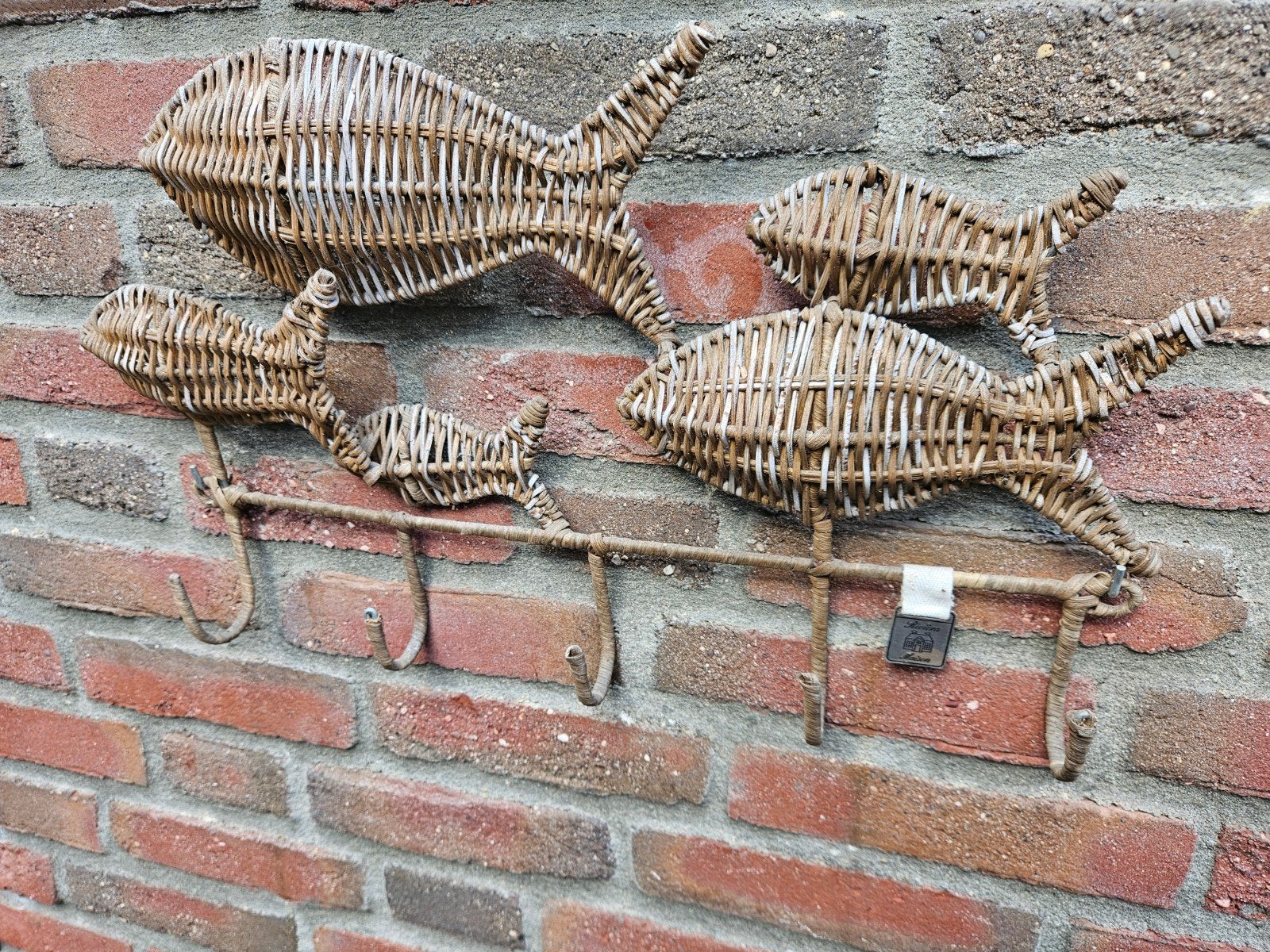 riviera maison rotan kapstok met vissen design, Wandkapstok, Overige materialen, Gebruikt, Ophalen of Verzenden