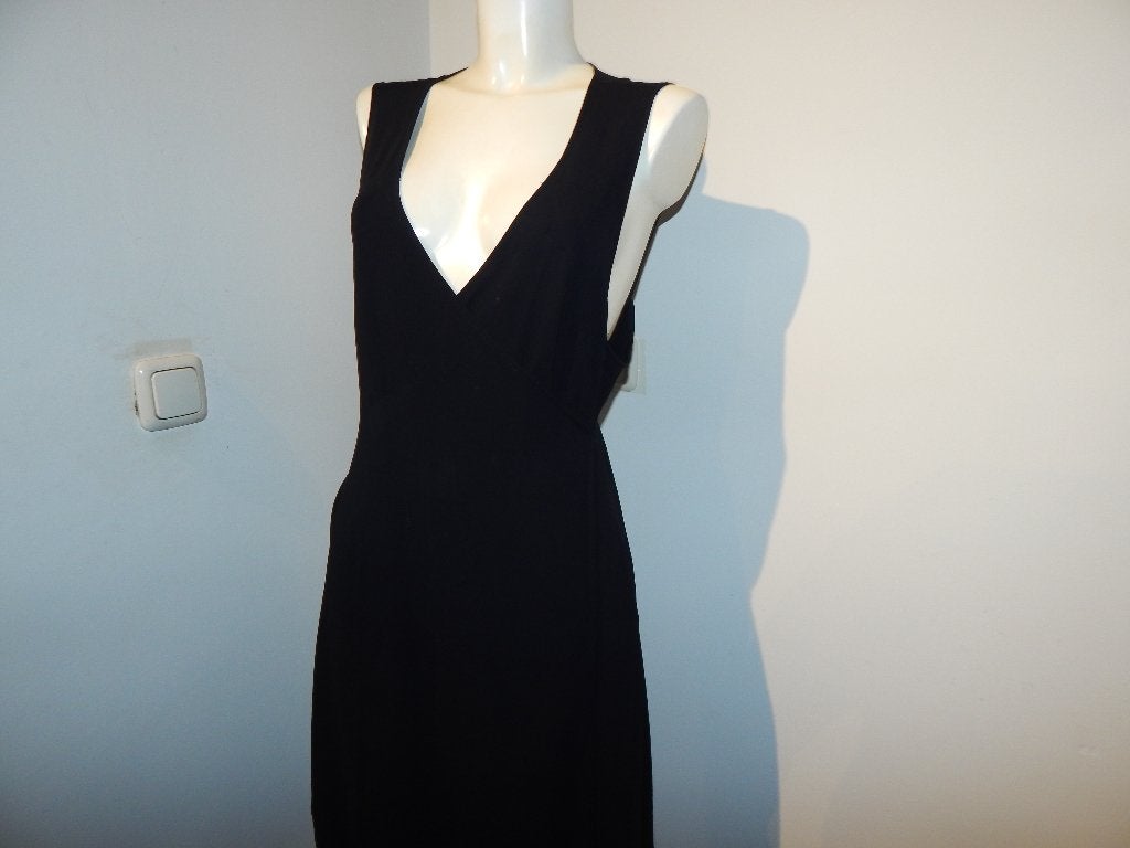 Oska zwarte wrapdress overslag jurk diepe v hals mt 40, Maat 38/40 (M), Verzenden, Zwart, Zo goed als nieuw