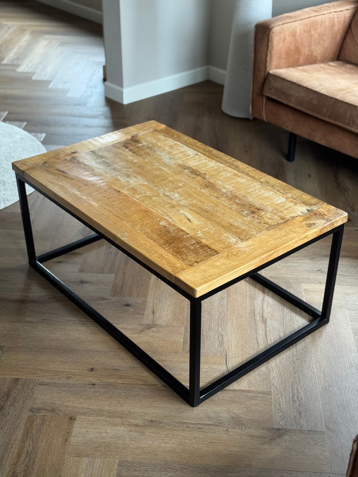 LABEL51 salontafel ‘Box Industrieel’ 100x65cm, Ophalen, Gebruikt, Overige materialen, 100 tot 150 cm