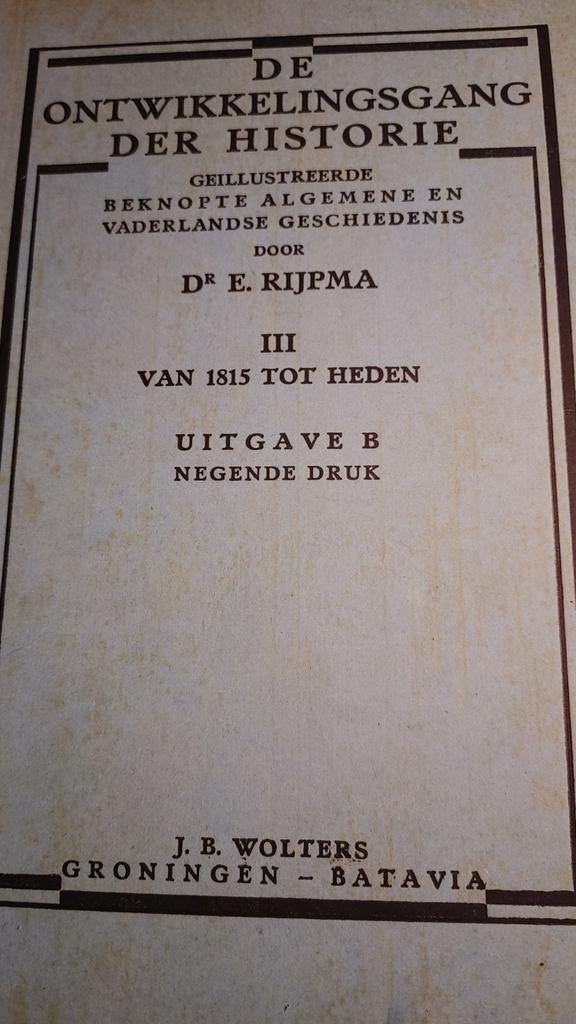 De Ontwikkelingsgang der Historie - Dr. E. Rijpma, Boeken, Geschiedenis | Vaderland, Gelezen, 20e eeuw of later, Ophalen of Verzenden