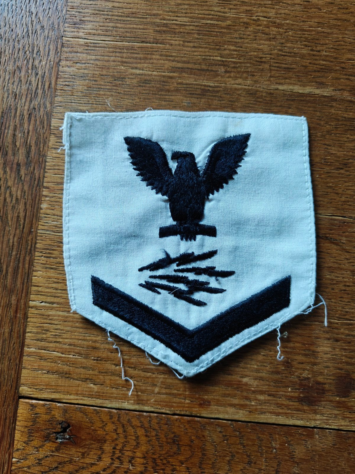 Navy rang patch wit 16, Ophalen of Verzenden, Marine, Amerika, Embleem of Badge
