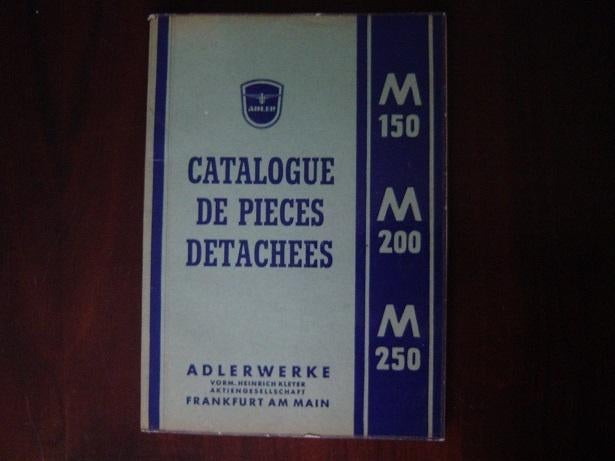 Adler M150 M200 M250 catalogue pieces detachees parts list, Ophalen of Verzenden, Overige merken
