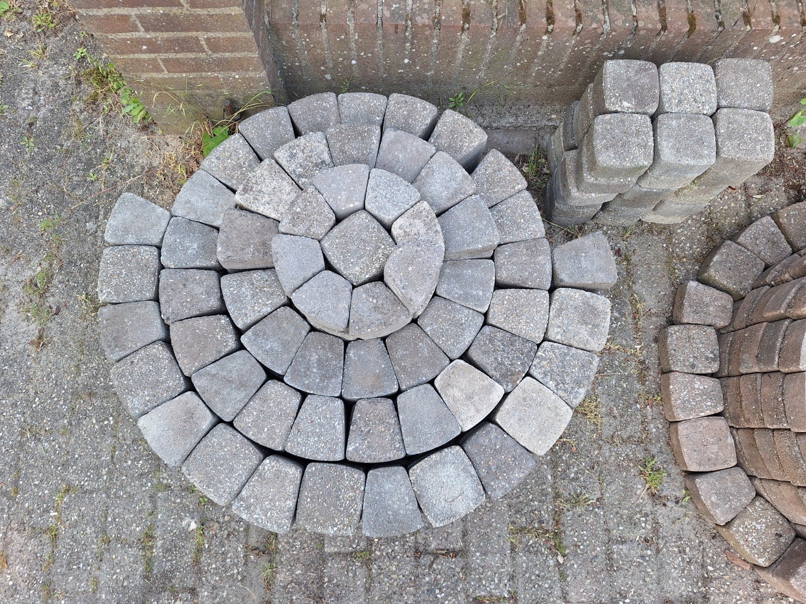 Stenen cirkel terras tuin, Tuin en Terras, Ophalen, Beton, Overige typen