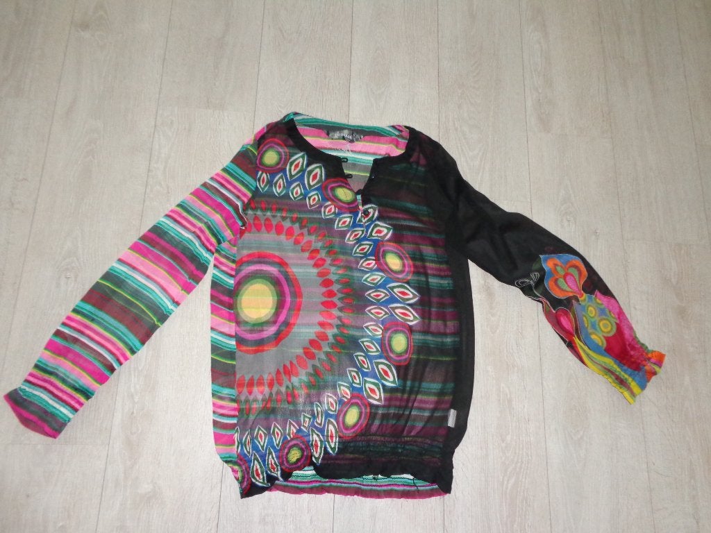 vrolijke damestuniek van Desigual, maat XL, Ophalen of Verzenden, Zo goed als nieuw, Maat 46/48 (XL) of groter