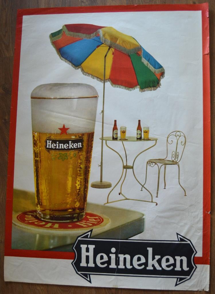 Heineken, oude poster, grootformaat!, Verzamelen, Ophalen, Gebruikt, Overige typen, Heineken