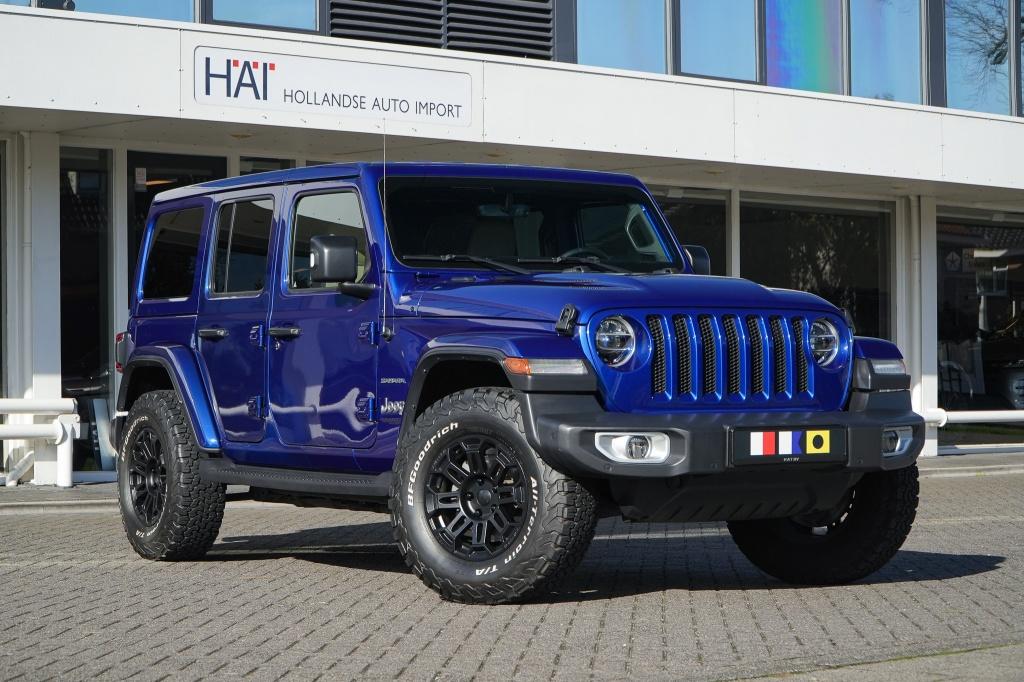 Jeep Wrangler Unlimited 2.0T Sahara I Hardtop I Automaat I, Auto's, Automaat, 4 cilinders, Blauw, Stoelverwarming