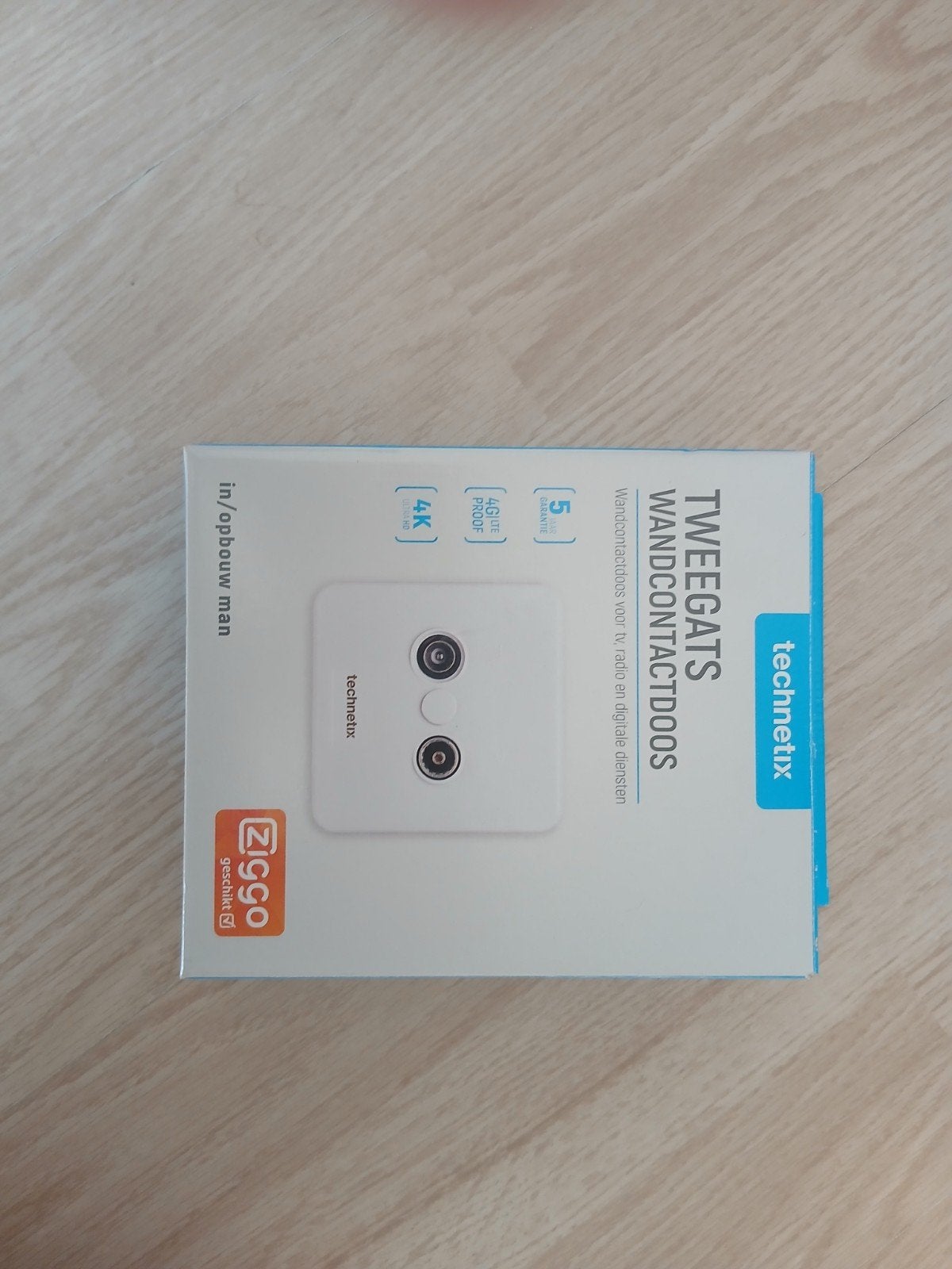Technetix Tweegats Wandcontactdoos - Ziggo Geschikt, Ophalen, Nieuw, Coaxiale kabel