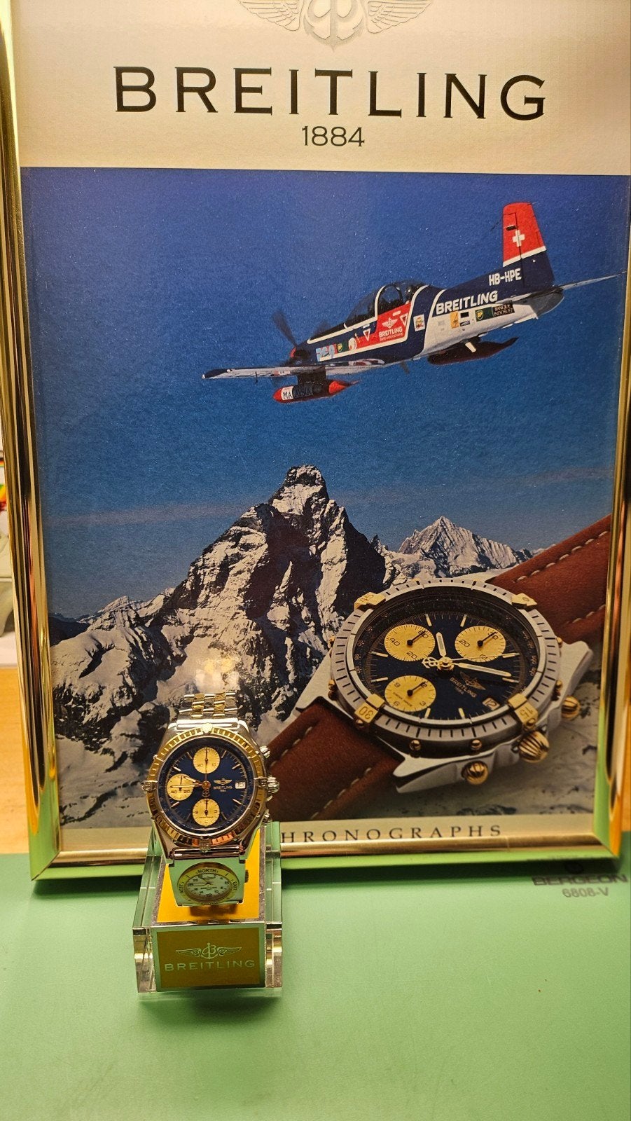 breitling chronomat + utc bicolor, Staal, Staal, Breitling, Polshorloge