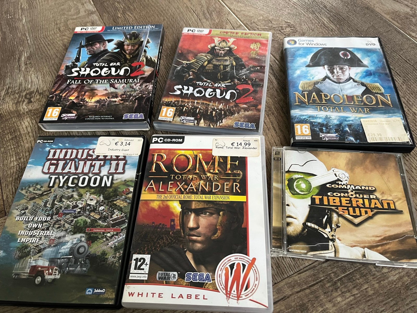 7 PC games Total War, Tiberian Sun, Shogun 2, Rome II, Spelcomputers en Games, Gebruikt, 1 speler, Ophalen of Verzenden, Strategie en Constructie