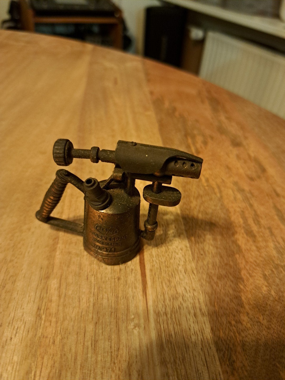 Miniatuur soldeerbrander puntenslijper - Vintage decoratie, Ophalen of Verzenden