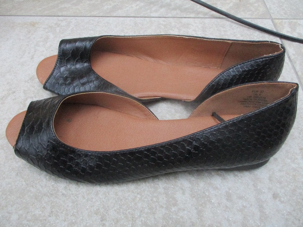 Ballerina's zwart met peeptoe maat 37 H&M schoenen, H&M, Zwart, Nieuw, Ballerina's