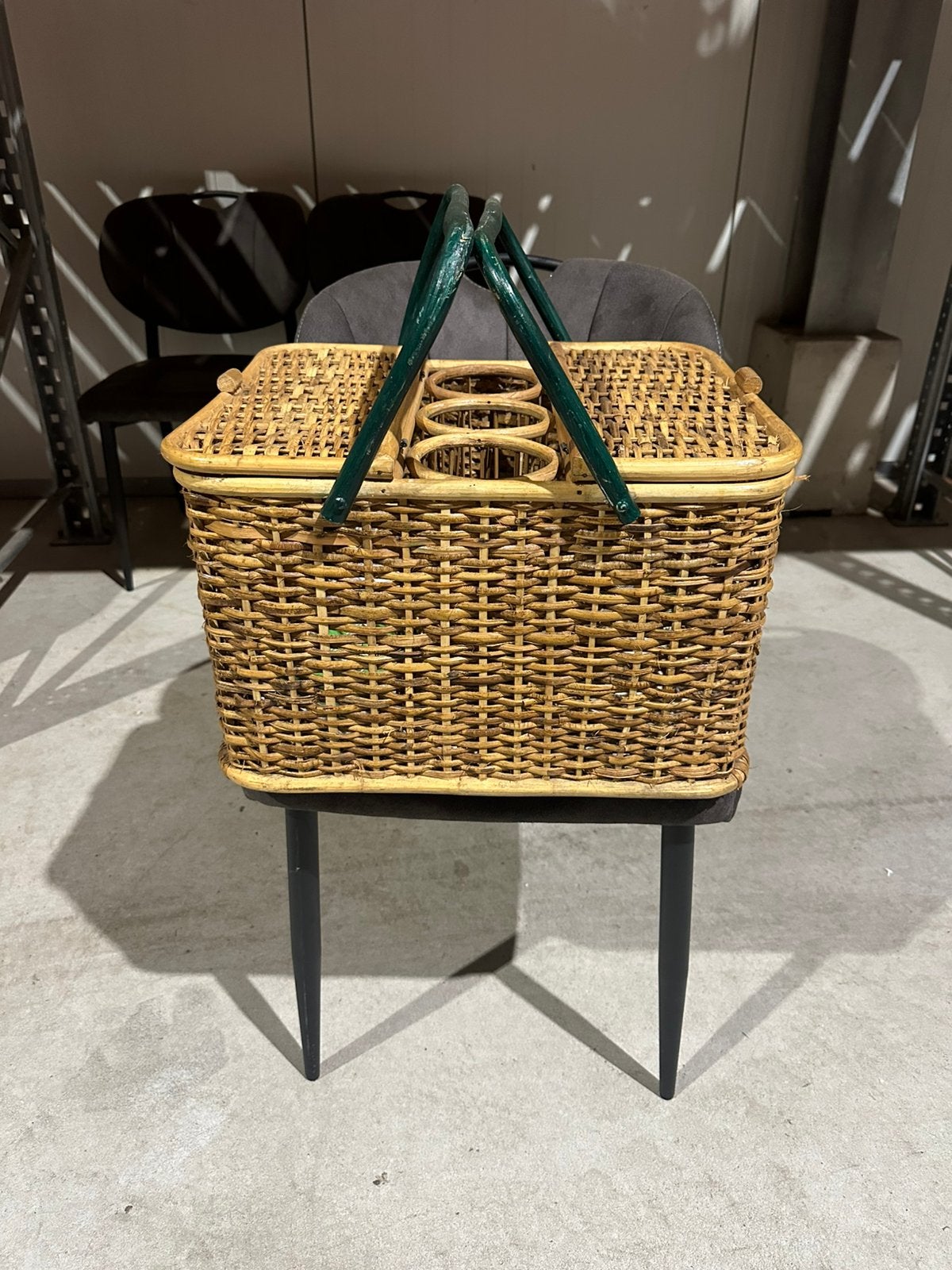 Grote vintage mand van bamboe, Ophalen, Zo goed als nieuw