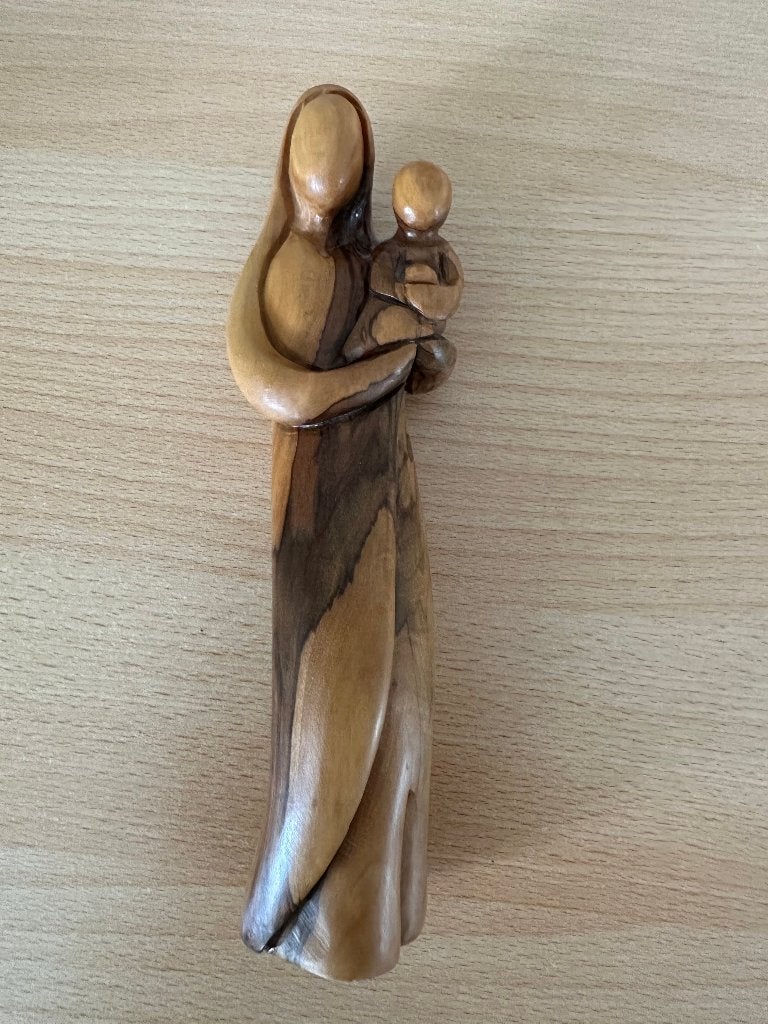houten beeldje moeder madonna met kind, Verzamelen, Ophalen of Verzenden, Zo goed als nieuw, Mens