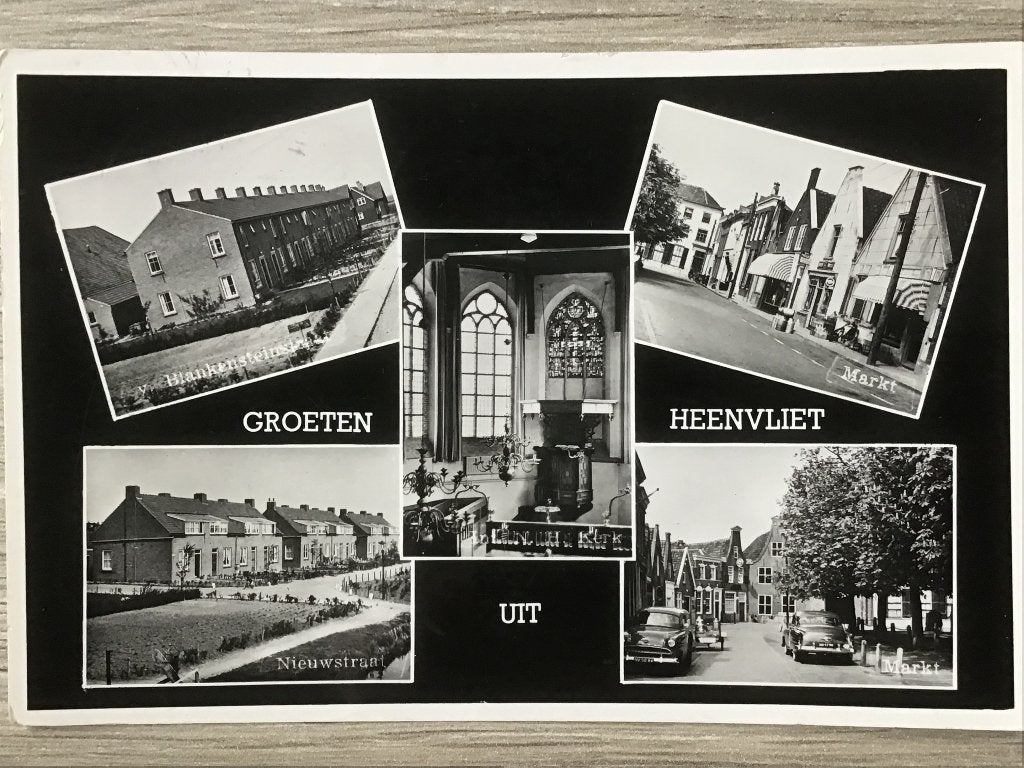 Oude ansichtkaart Heenvliet - Diverse gezichten 1964, Verzamelen, Ansichtkaarten | Nederland, Verzenden, 1960 tot 1980, Gelopen