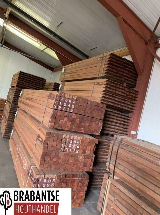 Hardhouten azobe schuttingpalen | Beschoeiing, Ophalen of Verzenden, Nieuw, Hout, Tuinhek