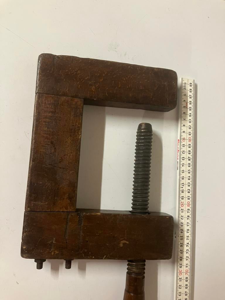 Houten lijmtang antiek gereedschap, Antiek en Kunst, Ophalen of Verzenden