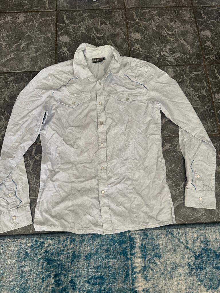 Lee overhemd maat M - amper gedragen, Ophalen of Verzenden, Zo goed als nieuw, Blauw, Halswijdte 39/40 (M)