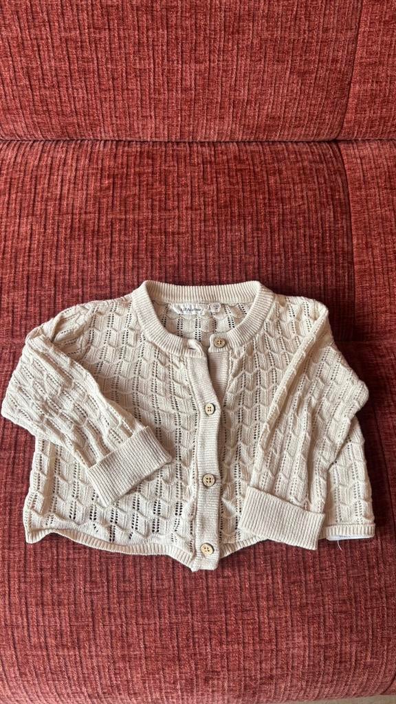 Lil Atelier vestje meisje ajour pointelle lief gebreid 74, Verzenden, Zo goed als nieuw, Meisje, Truitje of Vestje