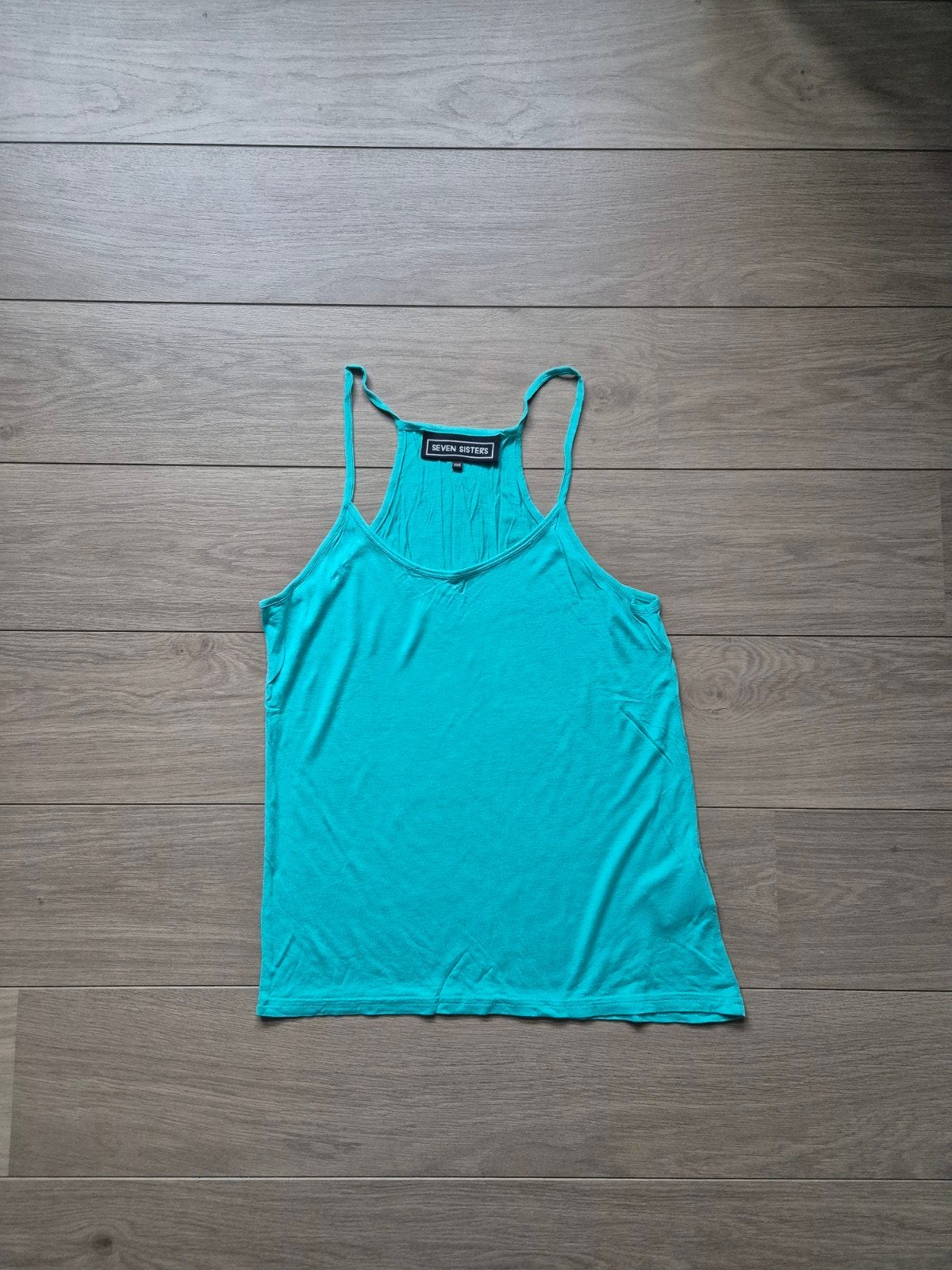 Seven sisters top singlet shirt hemd groen mt xxs zgan, Kleding | Dames, Ophalen of Verzenden, Zo goed als nieuw, Zonder mouw