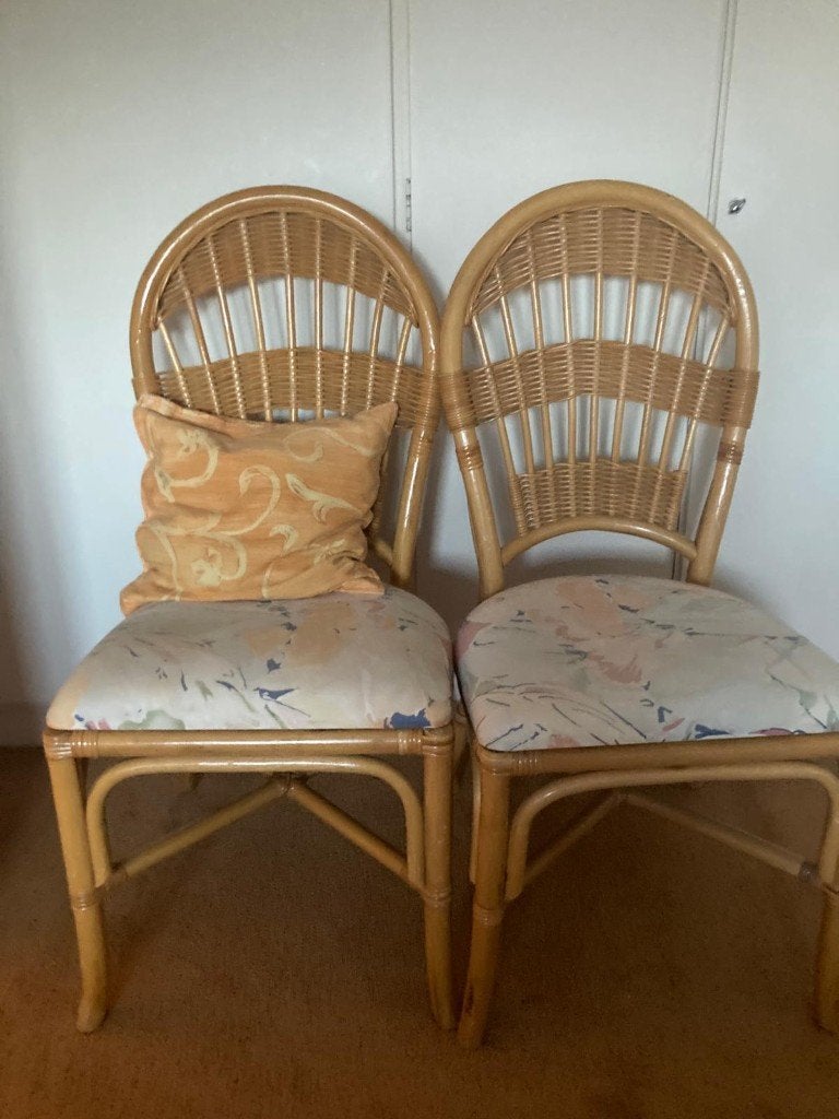 Stoelen, Huis en Inrichting, Stoelen, Gebruikt, Vier, Riet of Rotan, Overige kleuren, Ophalen