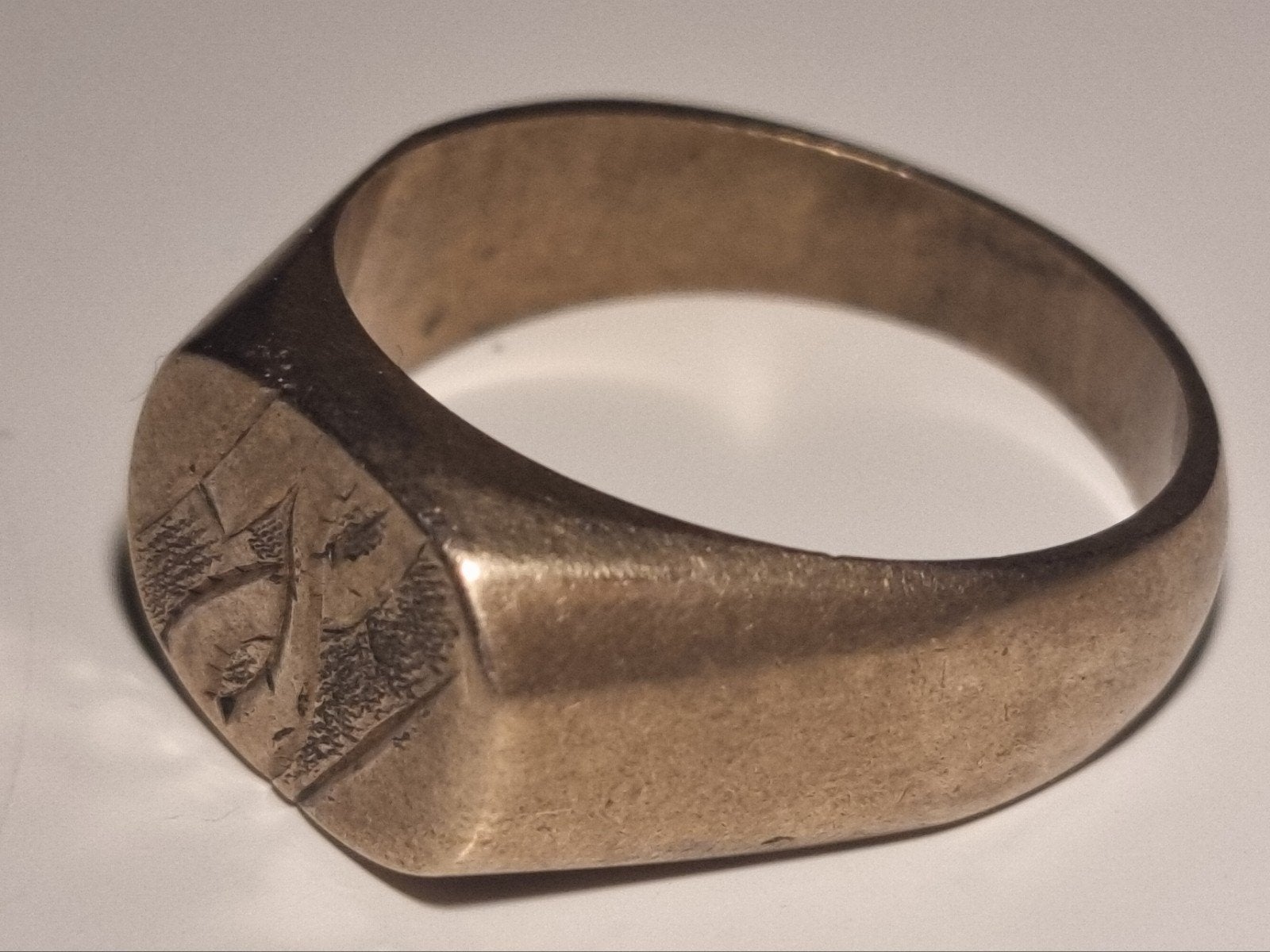 Gouden Zegelring Heren 14K / 585 Massief Vintage - Zwaar, Ophalen, Gebruikt, 20 of groter, Heer