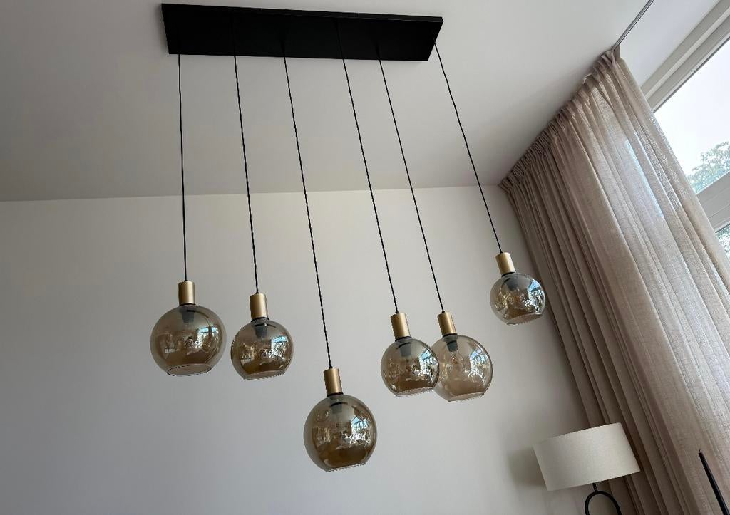 Masterlight bounty lamp - 6 bollen in perfecte staat, Huis en Inrichting, Lampen | Hanglampen, Ophalen, Zo goed als nieuw, Minder dan 50 cm
