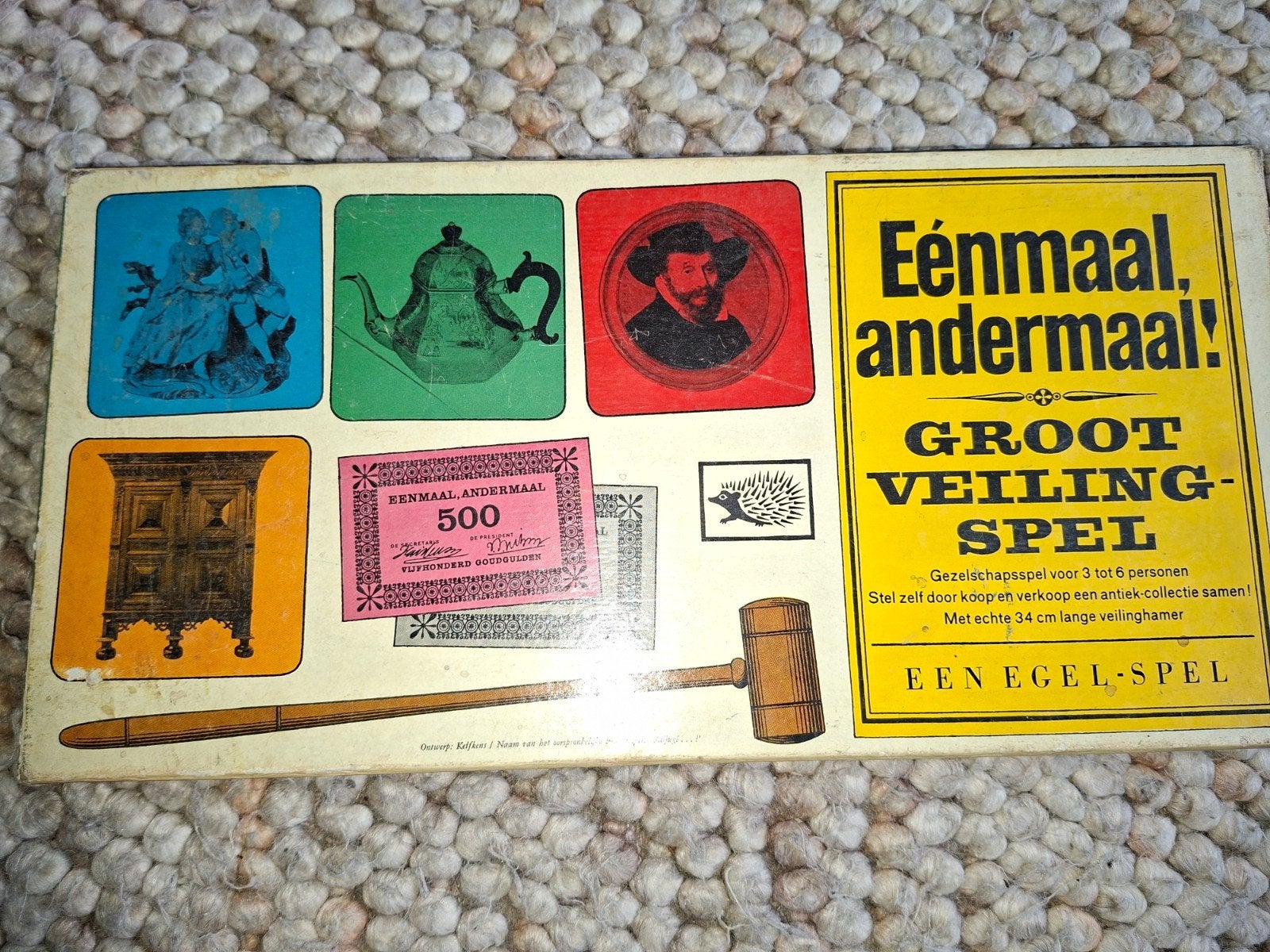 Eénmaal, andermaal! Groot Veiling Spel - Egel-Spel, Drie of vier spelers, Ophalen of Verzenden, Gebruikt, Egel-Spel