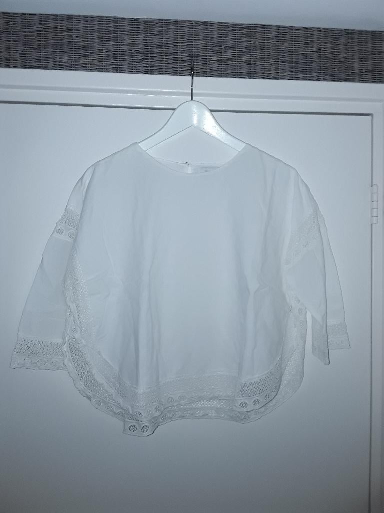 By Bar Amsterdam Witte Blouse Met Kant Maat XS, By bar, Wit, Ophalen of Verzenden, Maat 34 (XS) of kleiner