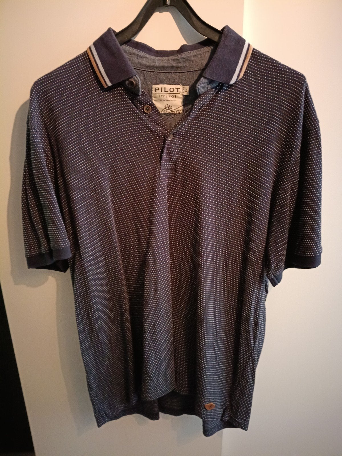 Pilot P-56 Polo Shirt - Donkerblauw met stippen, Maat XL, Ophalen of Verzenden