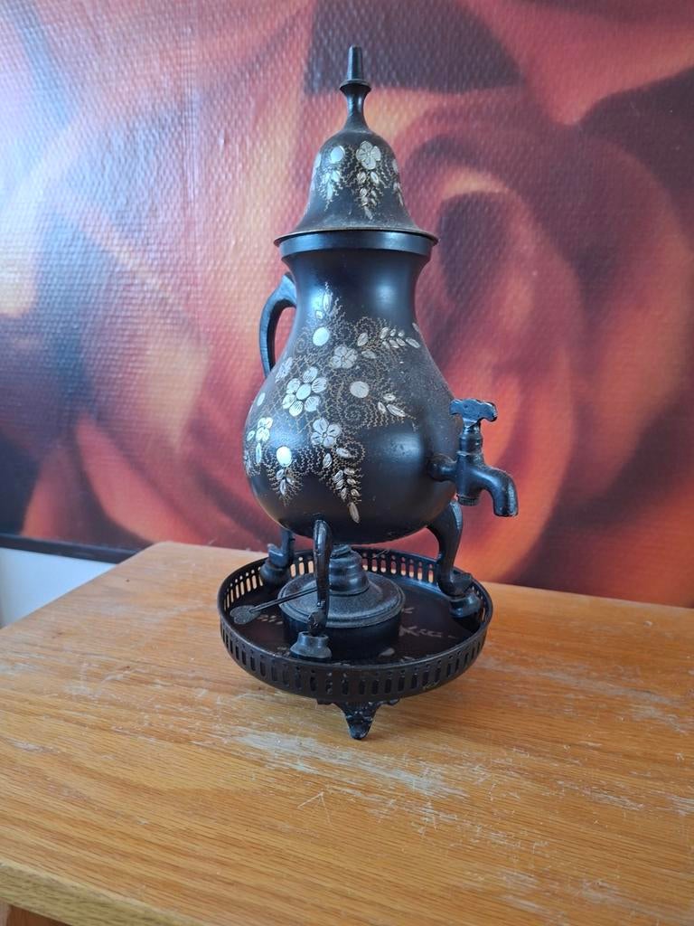 Antieke Samovar met Bloemenmotief, Ophalen of Verzenden
