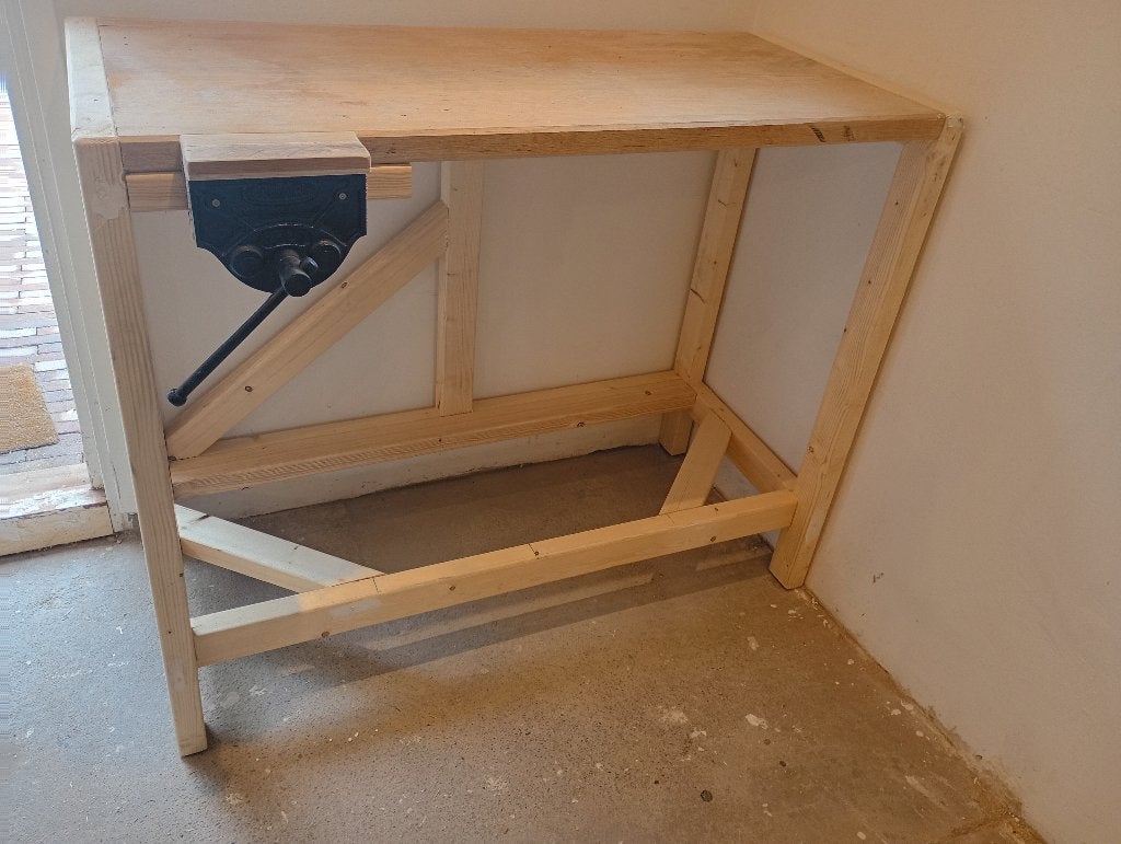 Houten Werkbank, Doe-het-zelf en Verbouw, Ophalen of Verzenden, Gebruikt, 120 tot 170 cm, Bankschroef