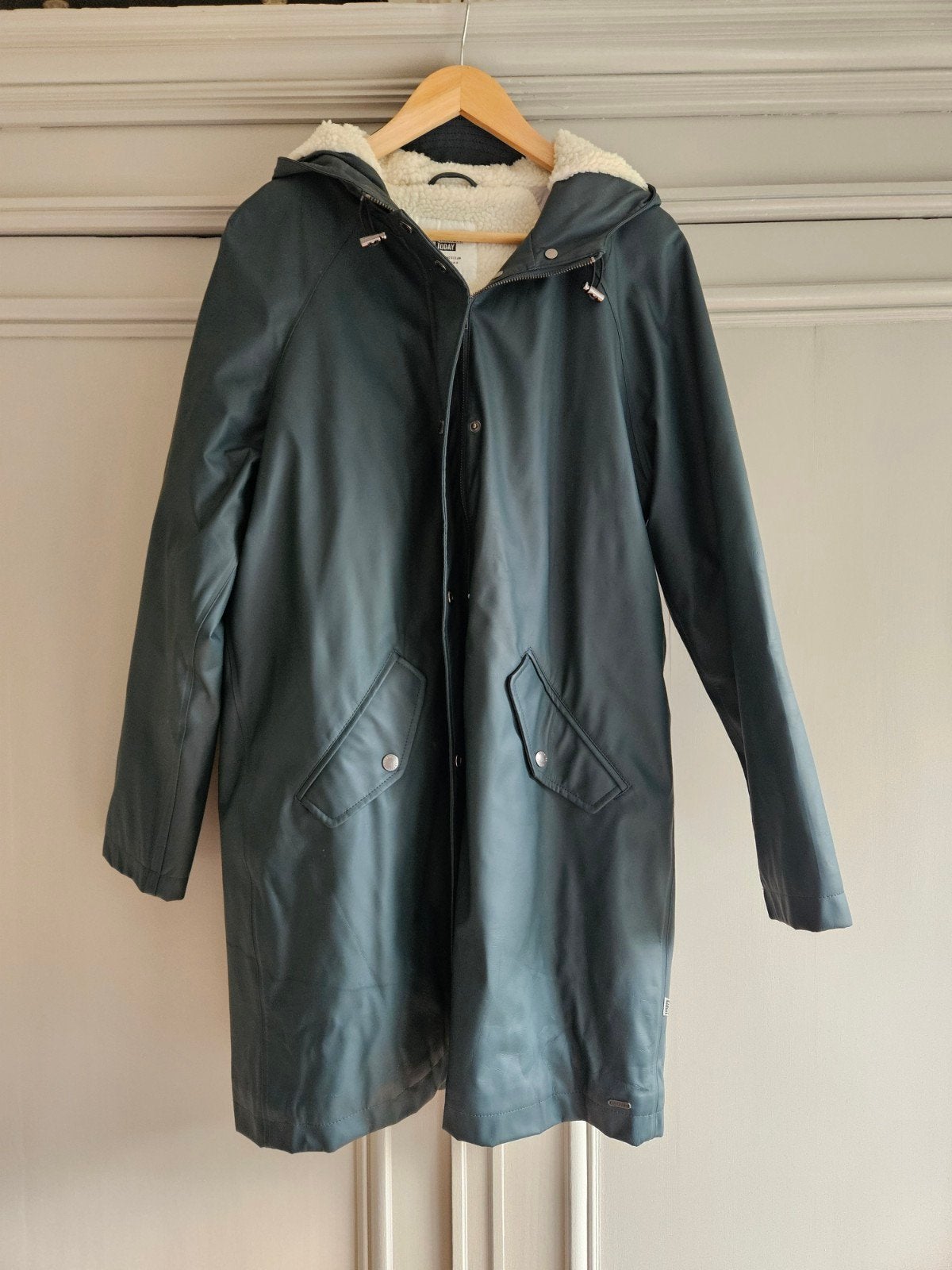 Donkergroene regenjas America Today teddy voering - maat L-, Kleding | Dames, Ophalen, Maat 42/44 (L), Zo goed als nieuw, America Today