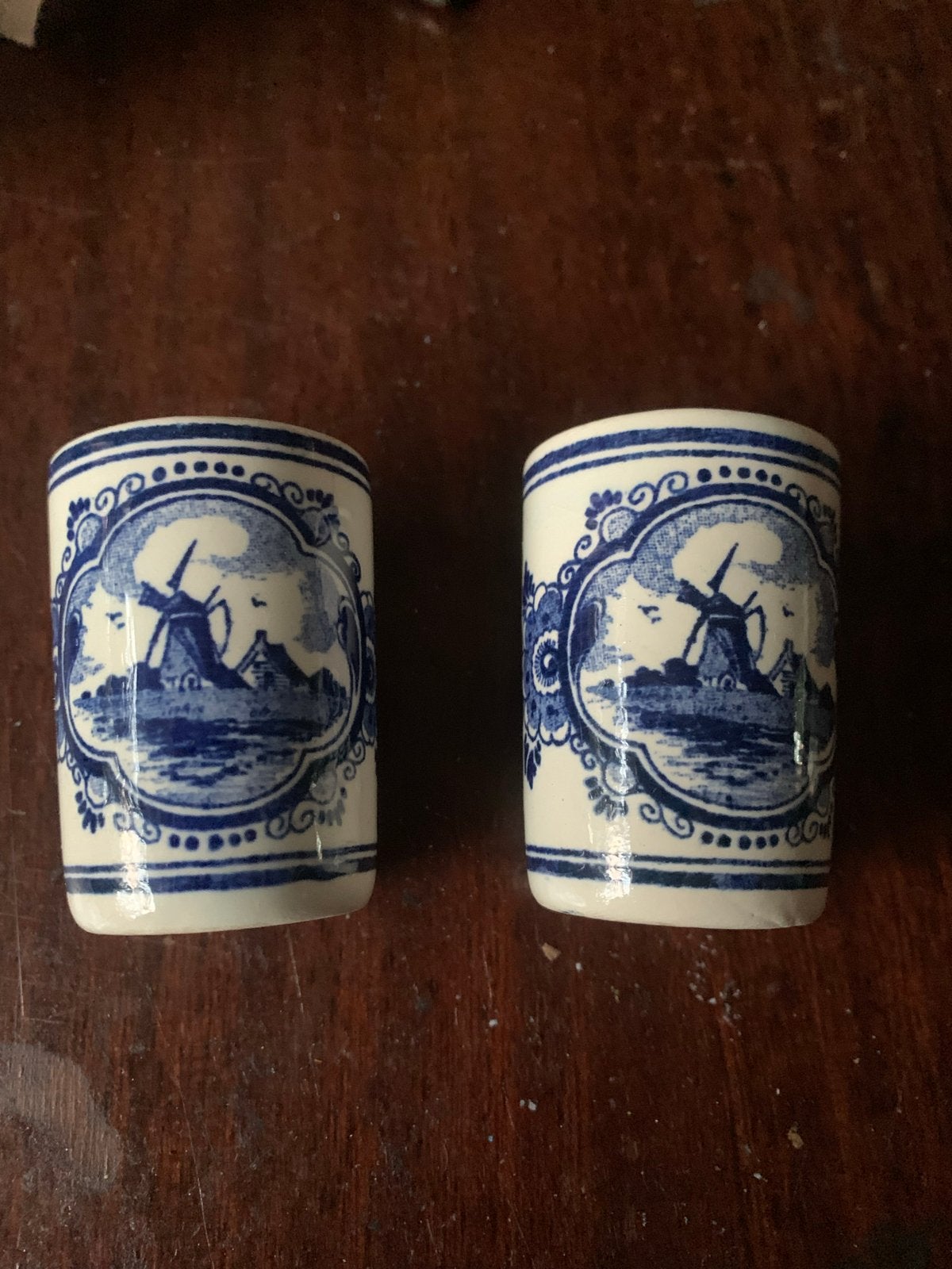 Set van 2 BOLS Delfts Blauw borrelglaasjes, Antiek en Kunst, Ophalen of Verzenden