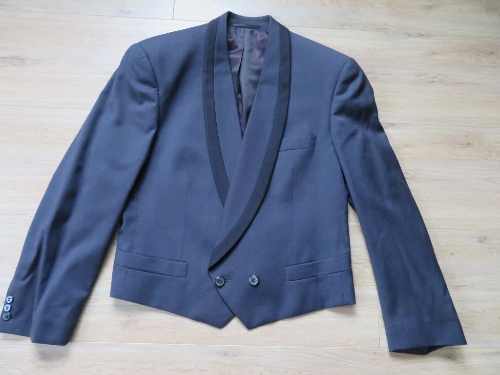 Trouwpak/ Broek + colbert Zwart maat 48, Kleding | Heren, Ophalen of Verzenden, Zo goed als nieuw, Maat 48/50 (M), Zwart