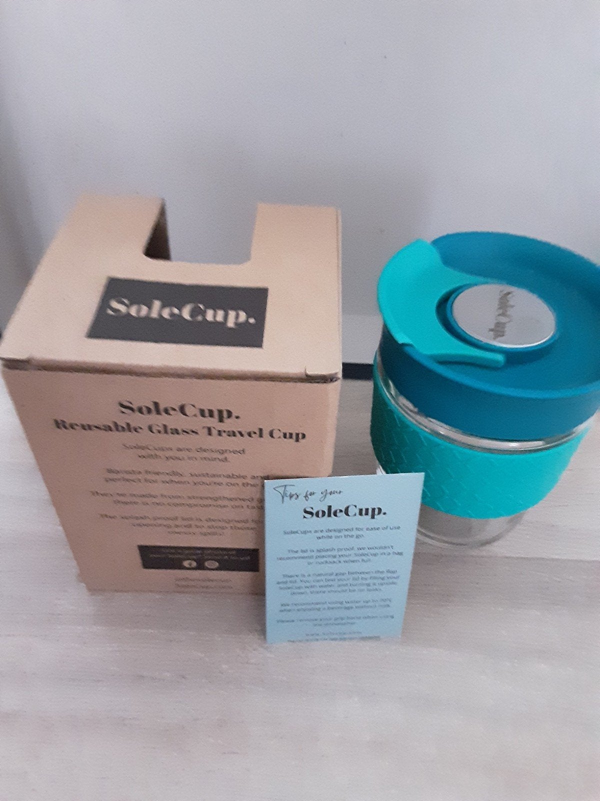 SoleCup glas voor koffie of thee 340ml € 12,00, Ophalen, Blauw, Nieuw, Glas