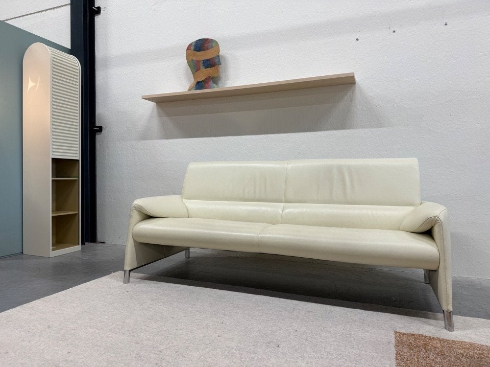 Leolux Felizia 3 Zits Bank Senso Egret leer Design 210, Huis en Inrichting, Info@leolux.nl, Driepersoons, Ophalen of Verzenden