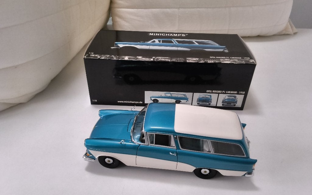 1/18 Opel Rekord P1 Caravan 1958 Minichamps, Ophalen of Verzenden, Nieuw, Auto, MiniChamps