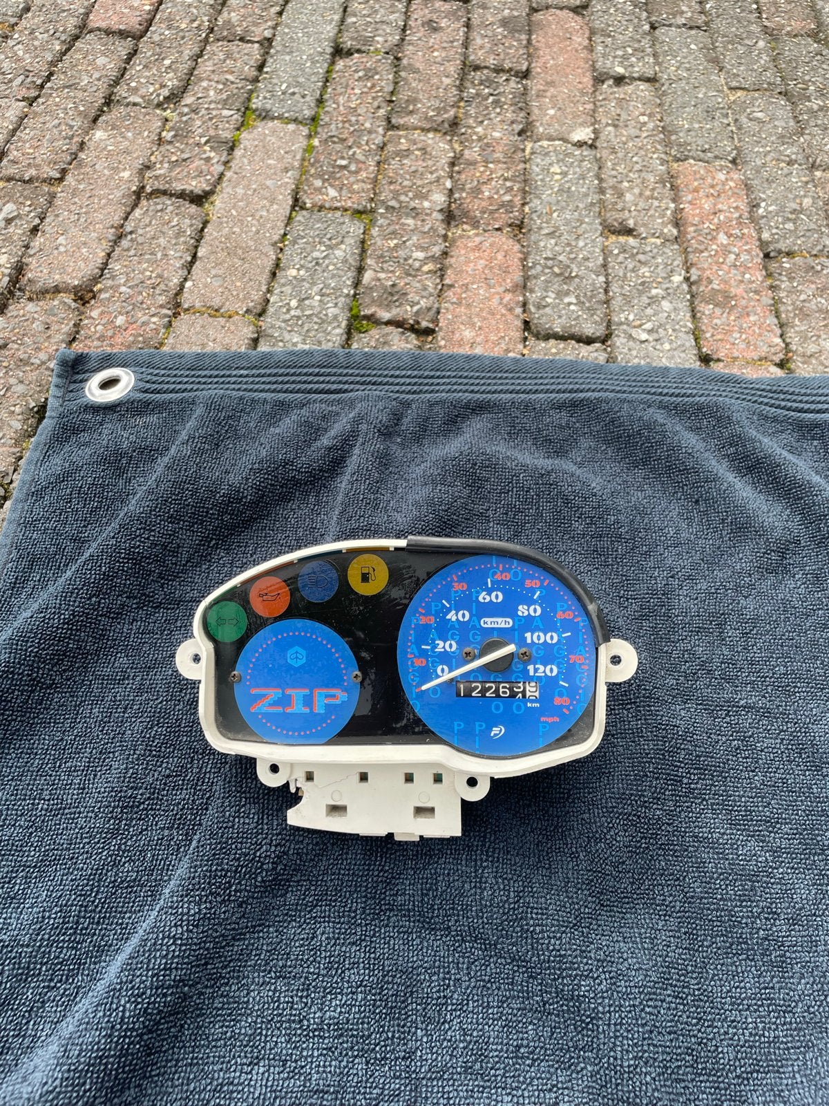 Piaggio Zip tellerunit blauw - kilometerteller / dashboard, Ophalen of Verzenden, Gebruikt, Overige typen, Piaggio