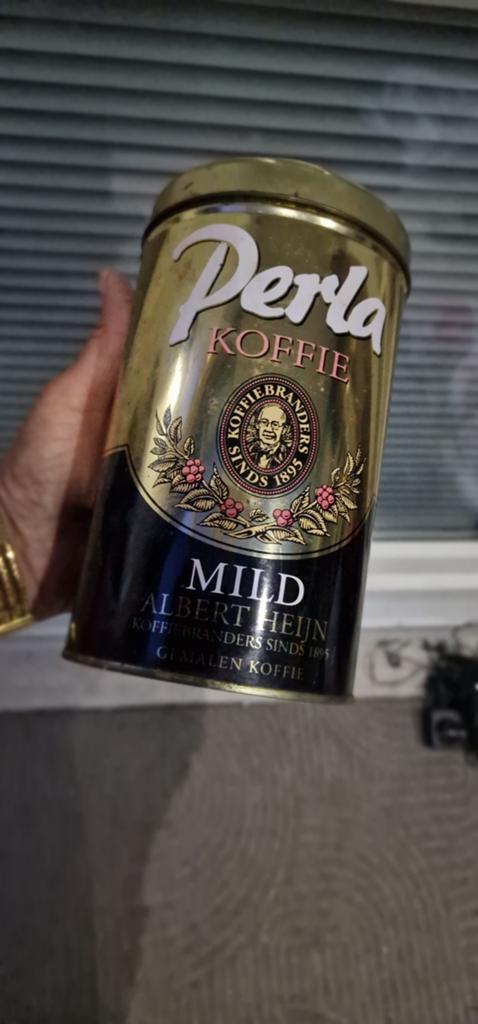 Vintage Perla Koffie Mild Albert Heijn Blik, Ophalen of Verzenden