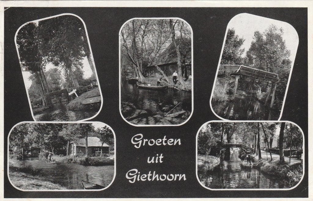 GIETHOORN Dorpsgezichten Groeten 1961, Verzenden, 1960 tot 1980, Gelopen, Overijssel